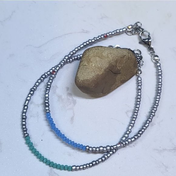 Handmade silver or gold beads with crystals - Picture 5 of 6